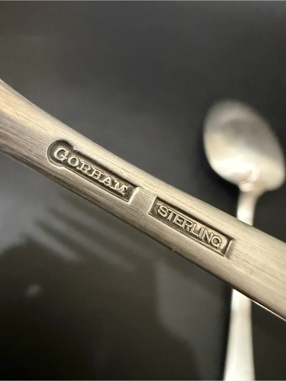Vintage GORHAM Sterling Silver Gothic Monogram W 8” Serving Fork & Spoon 156g.